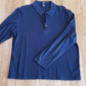 Calvin Klein long sleeve zip up collared shirt